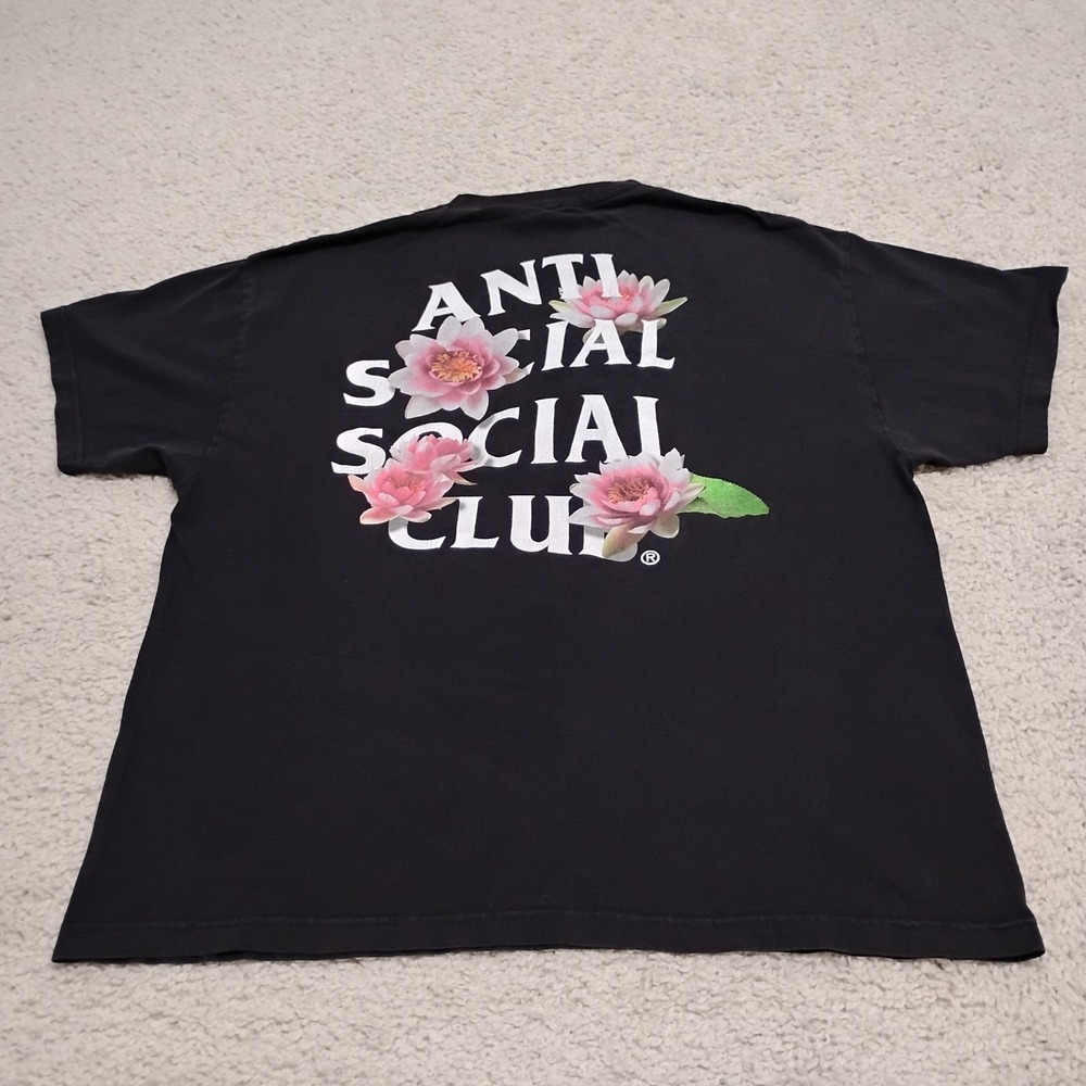 Anti Social Social Club Shirt Mens 2XL Black Flower Floral ASSC KKOCH Designer